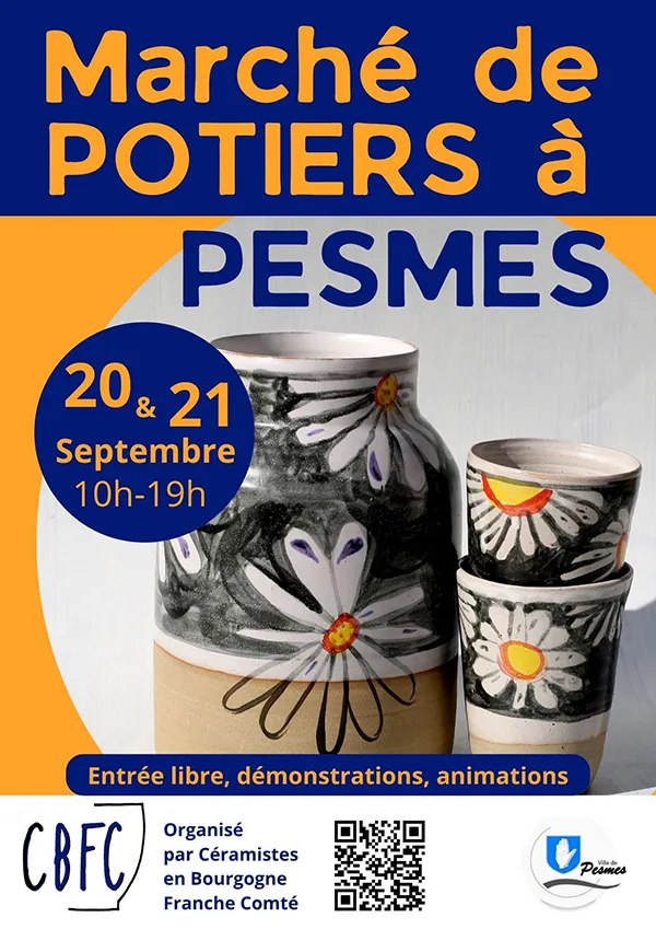 Marché de potiers à Pesmes : ambiance conviviale et artisanat local, avec démonstrations et animations.
